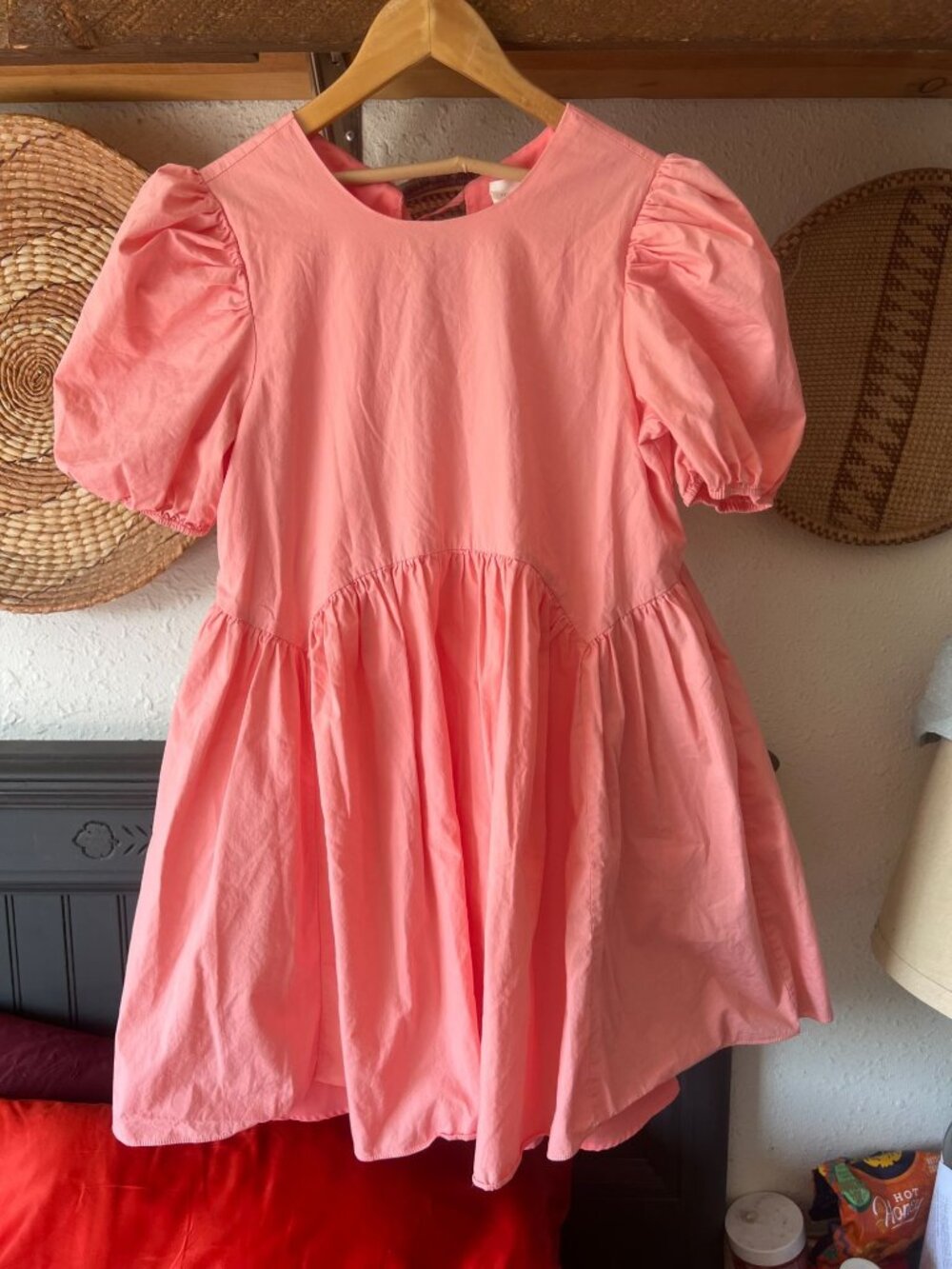 Tuckernuck Hyacinth House Allie Puff Sleeve Babydoll Dress Pink Romantic XS